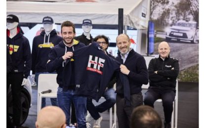 HF look is back in style: The new Lancia and Sparco co-branded sportswear line introduced at the “Rally Racing Meeting”